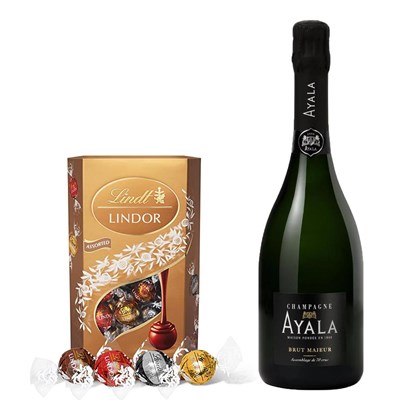 Ayala Brut Majeur Champagne NV 75 cl With Lindt Lindor Assorted Truffles 200g